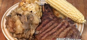 Cook rib eye steaks on a charcoal barbecue grill