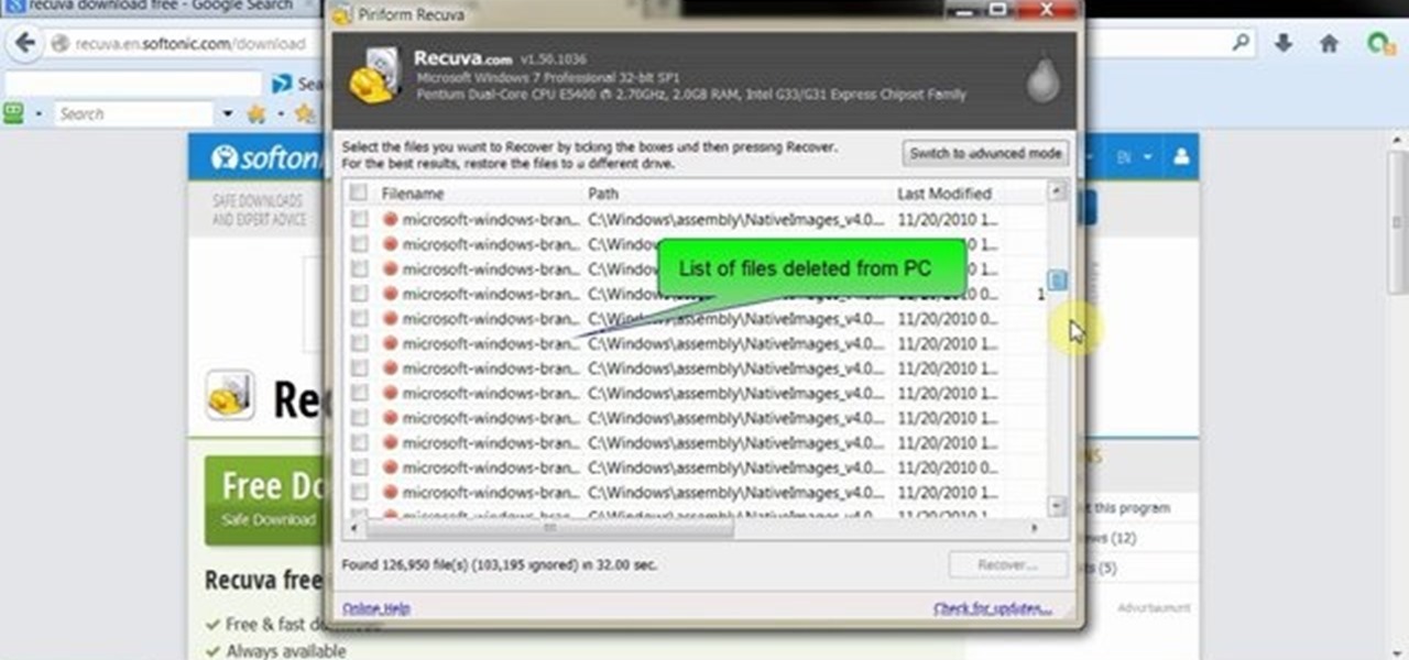 Recover Permanently Deleted Files Through Recuva