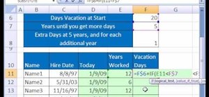 Calculate vacation days with TODAY, YEAR & IF in Excel
