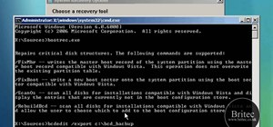 Fix startup issues in Windows Vista with Bootrec.exe