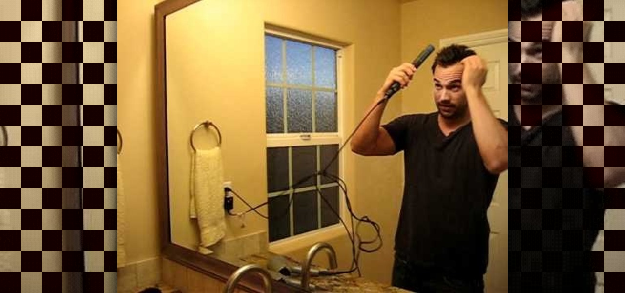 How to Style men's hair using a flat iron « Hairstyling :: WonderHowTo