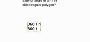 Find measure of an exterior angle of a regular polygon