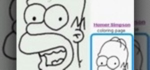Draw the cartoon character Homer from The Simpsons
