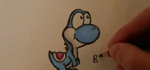 Draw a cute Yoshi from Super Mario Brothers