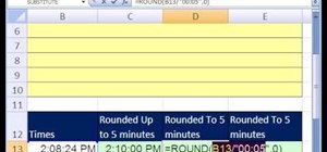 Round & display time in 5-minute intervals in MS Excel