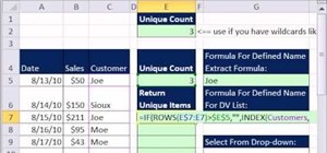 Create a data validation drop-down list from a table with duplicates in Excel