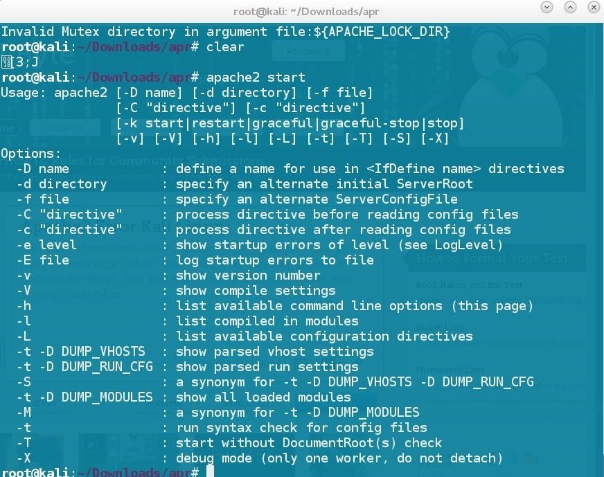 Apache2 Error Kali Linux