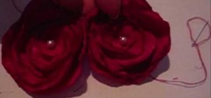 Craft silk fabric mini rose hair pins