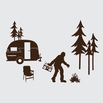 Sasquatch Camping Wall Decals
