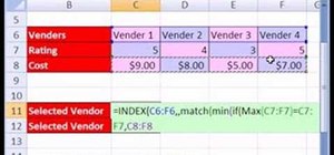 Evaluate vendors with array formulas in MS Excel