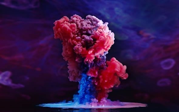 Paint + Water Looks Like Beautiful H-Bombs