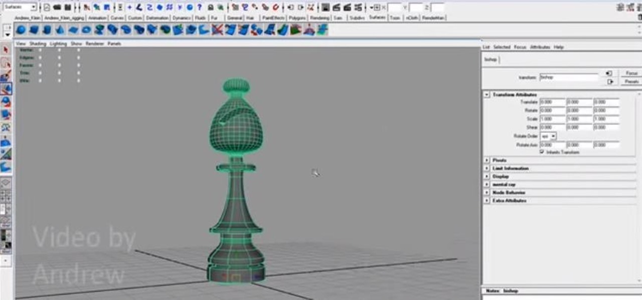 Use NURBS in Maya Modeling to Model a Chess Bishop