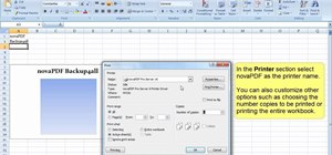 Use NovaPDF to convert an Excel spreadsheet to a PDF file