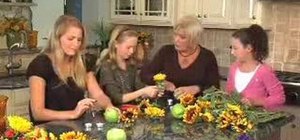 Make sunflower and fruit candles for Thanksgiving
