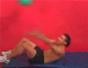 Exercise with the sit up and rotation with ball throw