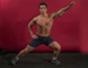 Exercise with the cable side lunge with shoulder raise