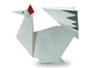 Origami a sitting chicken Japanese style