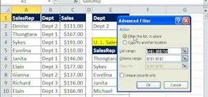 Extract a unique list from a huge data set in MS Excel