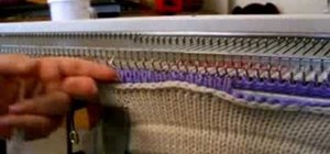 Pick up stitches using a knitting machine