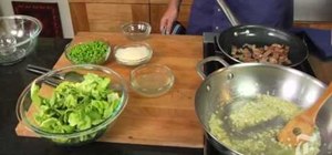 Make pasta with crisp prosciutto, peas, and greens