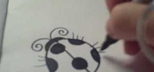 Draw a cartoon ladybug