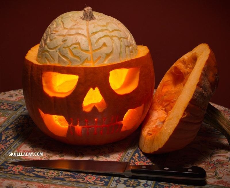 This Skillfully Carved Jack-O'-Lantern Lets You Perform Experimental Pumpkin Brain Surgery