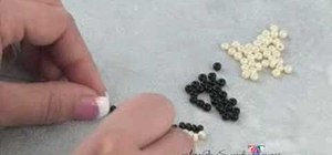 Do a netting stitch for beaded jewelry