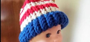 Knit a Fourth of July American flag baby hat