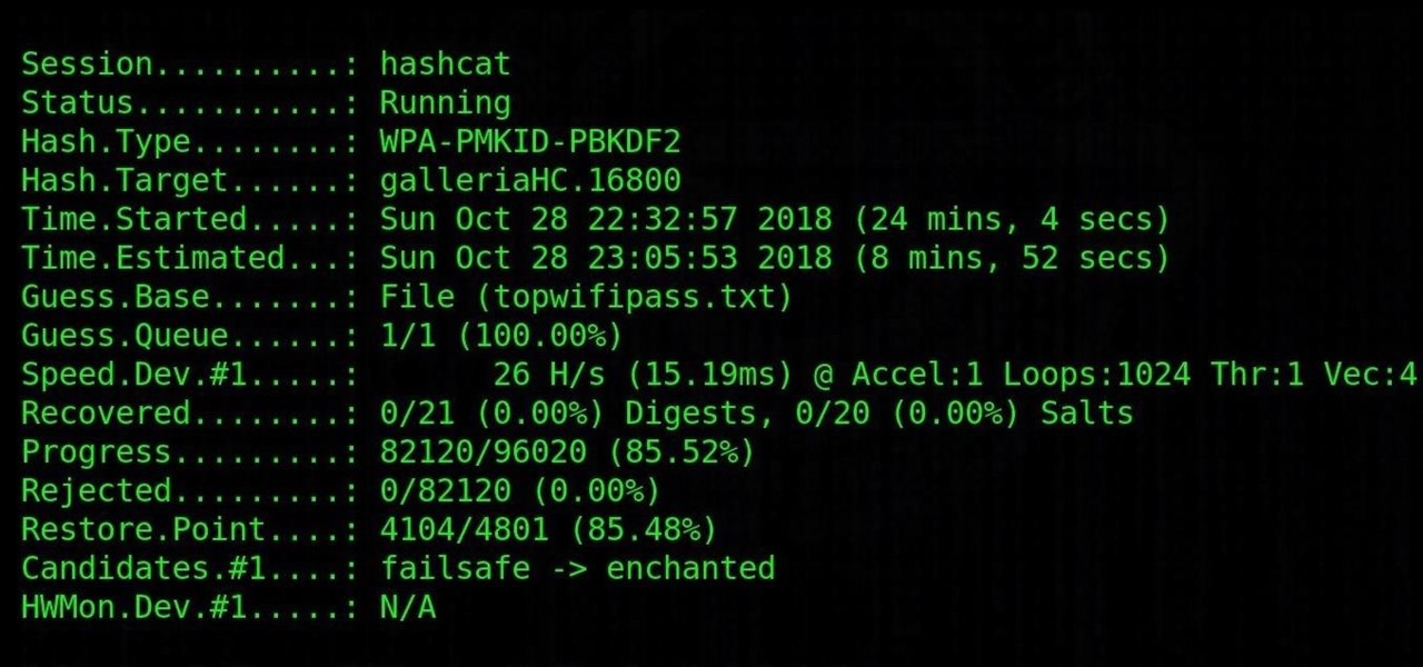 Cracking WPA2 Passwords Using the New PMKID Hashcat Attack