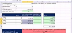 Value assets with discounted cash flow analysis in Microsoft Excel