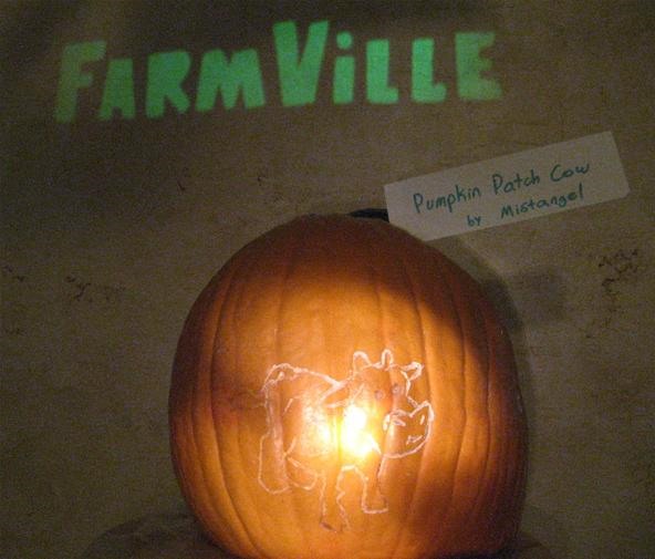 Katie's FarmVille Themed Pumpkin Patch Cow
