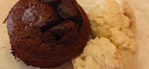 Prepare a delicious chocolate lava cake with brownie mix