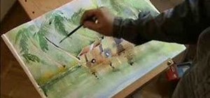 Paint a lake in watercolor