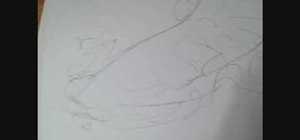 Sketch a dragon serpent figure in pencil