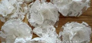 Make elegant, hand-sewn fabric flowers out of lace scraps