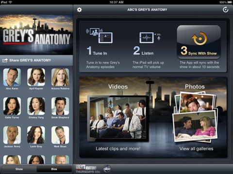 How to Use the Grey's Anatomy Sync App for iPad to View Interactive Content