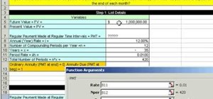 Calculate future value for an annuity in MS Excel