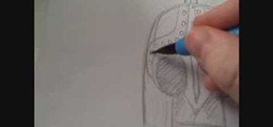 Draw a sci fi warrior's helmet with Tully