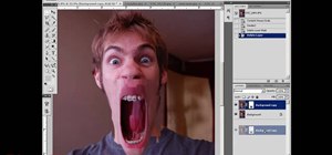 Make a wide-mouthed screaming face in Photoshop