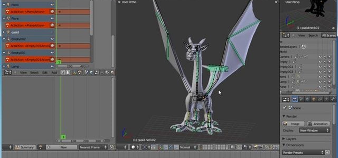 How to Animate a dragon in flight with Blender animation software « Software  Tips :: WonderHowTo