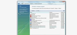 Uninstall programs in Windows Vista