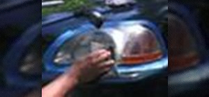 Clean the polycarbonate headlights on your car after they turn yellow