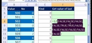 Look up the last value in an unsorted list in MS Excel