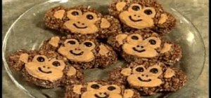 Make and decorate Rice Krispies monkey cookies