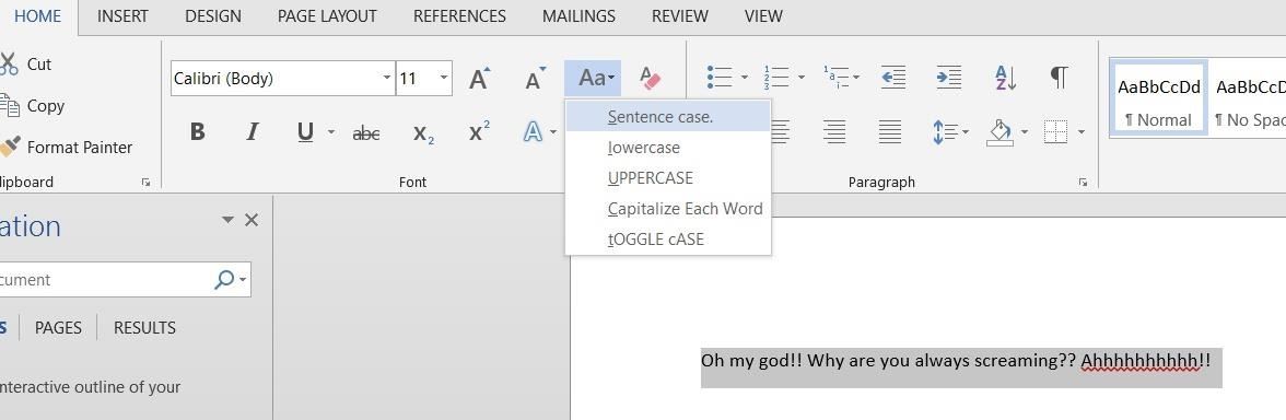 How to Instantly Change Blocks of 'CAPITALIZED TEXT' in Microsoft Word to 'Lowercase Letters'