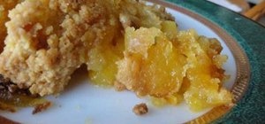 Make a simple and quick peach cobbler with cake mix