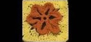 Knit a crochet granny square for left handers using circle to square four