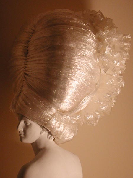 Marie Antoinette Wigs Made With Miles of Plastic Wrap