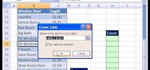 Use Excel databases for home improvement calculations