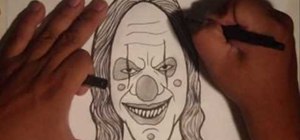 Draw a malevolent killer clown with Wizard